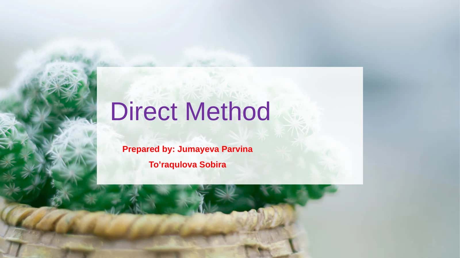 Direct Method