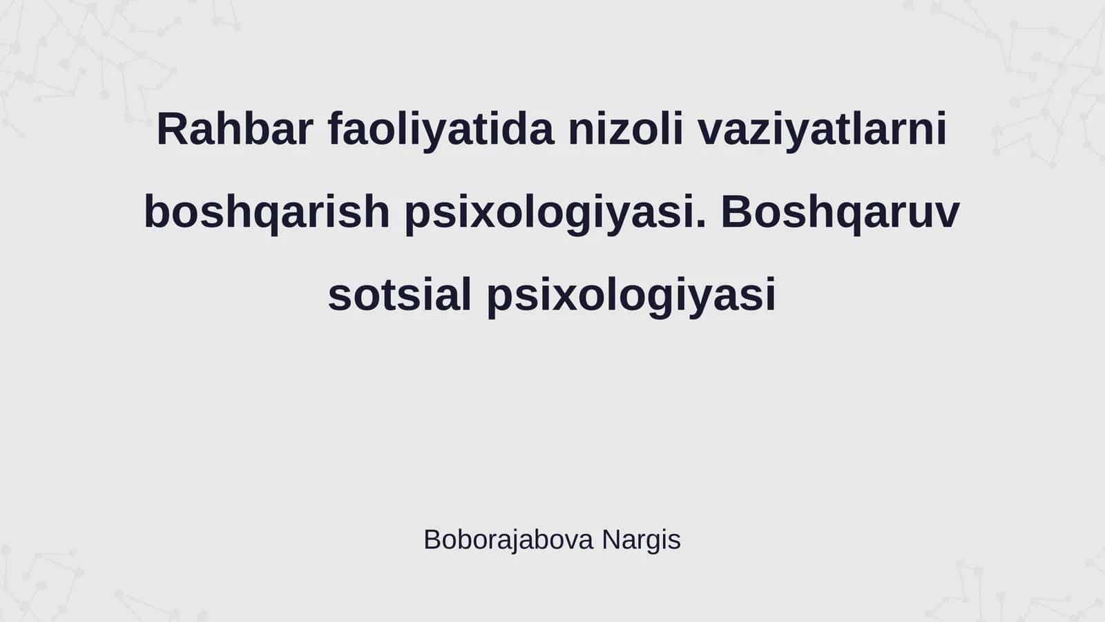Rahbarlik va Nizoli Vaziyatlar