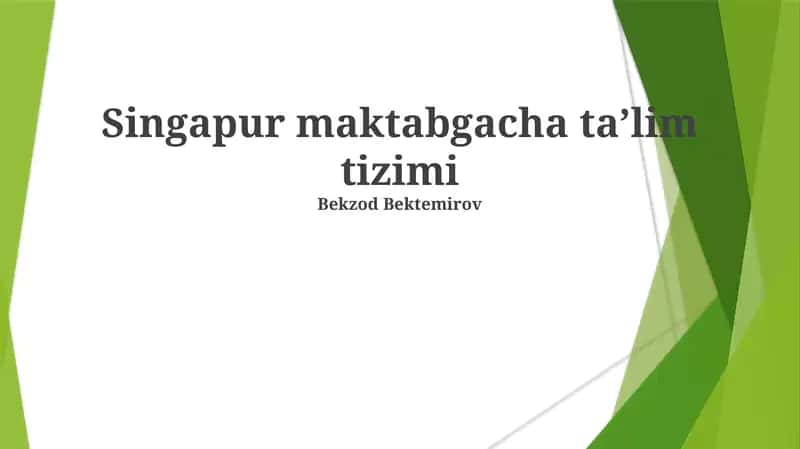 Singapur maktabgacha taʼlim tizimi