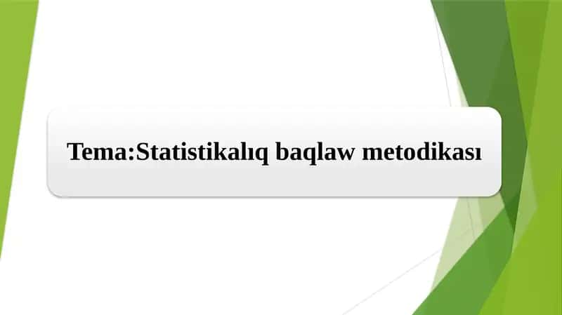 Statistikalıq baqlaw