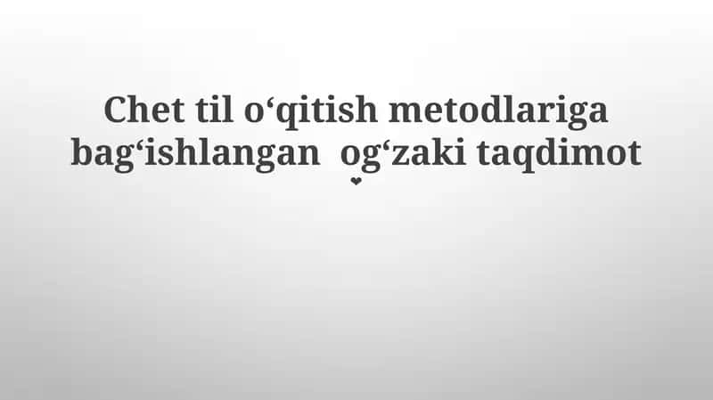 Chet til oʻqitish metodlari