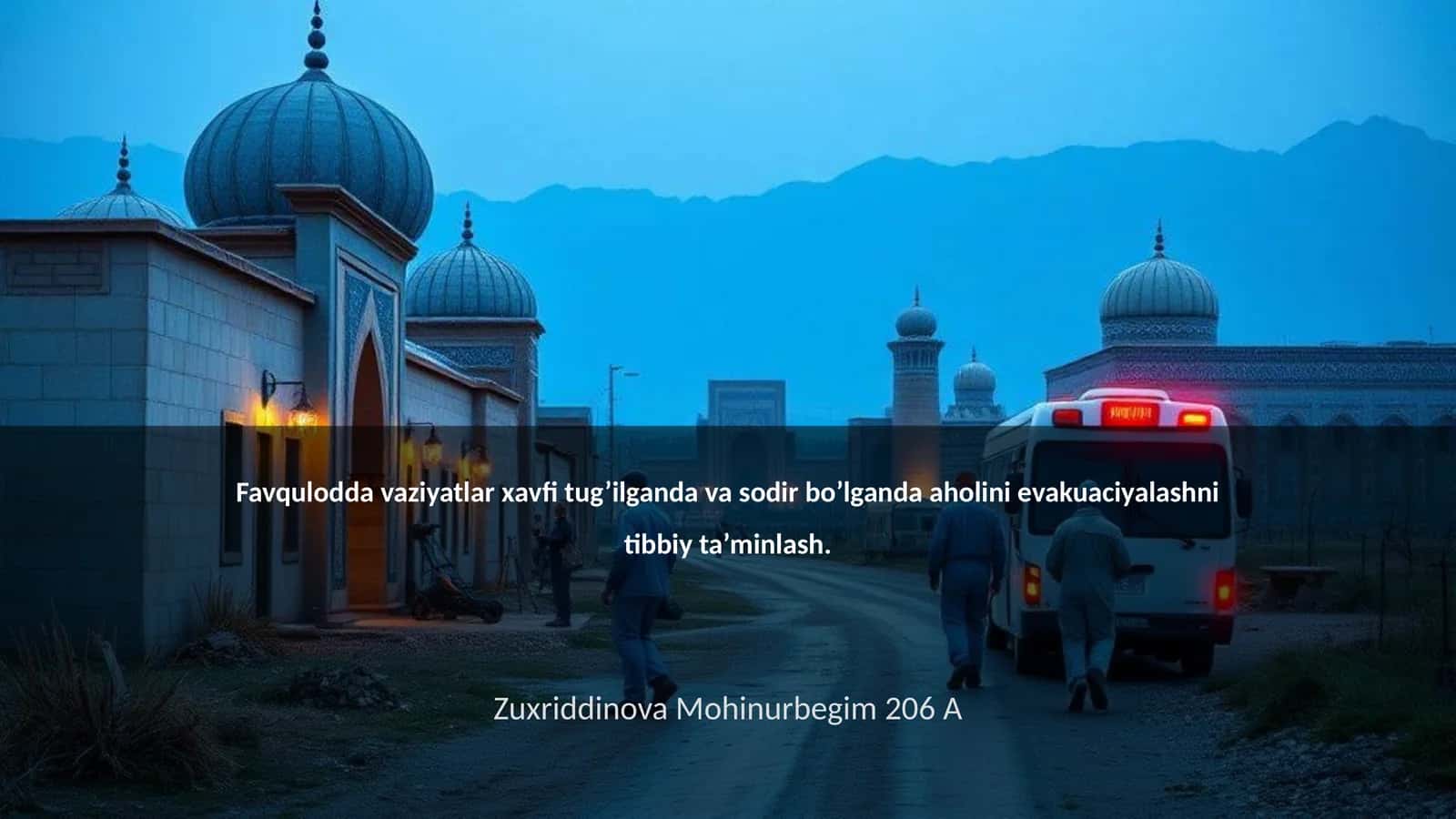 Evakuatsiya va tibbiy ta'minlash