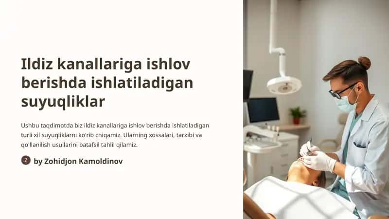 Ildiz kanallariga ishlov berishda ishlatiladigan suyuqliklar
