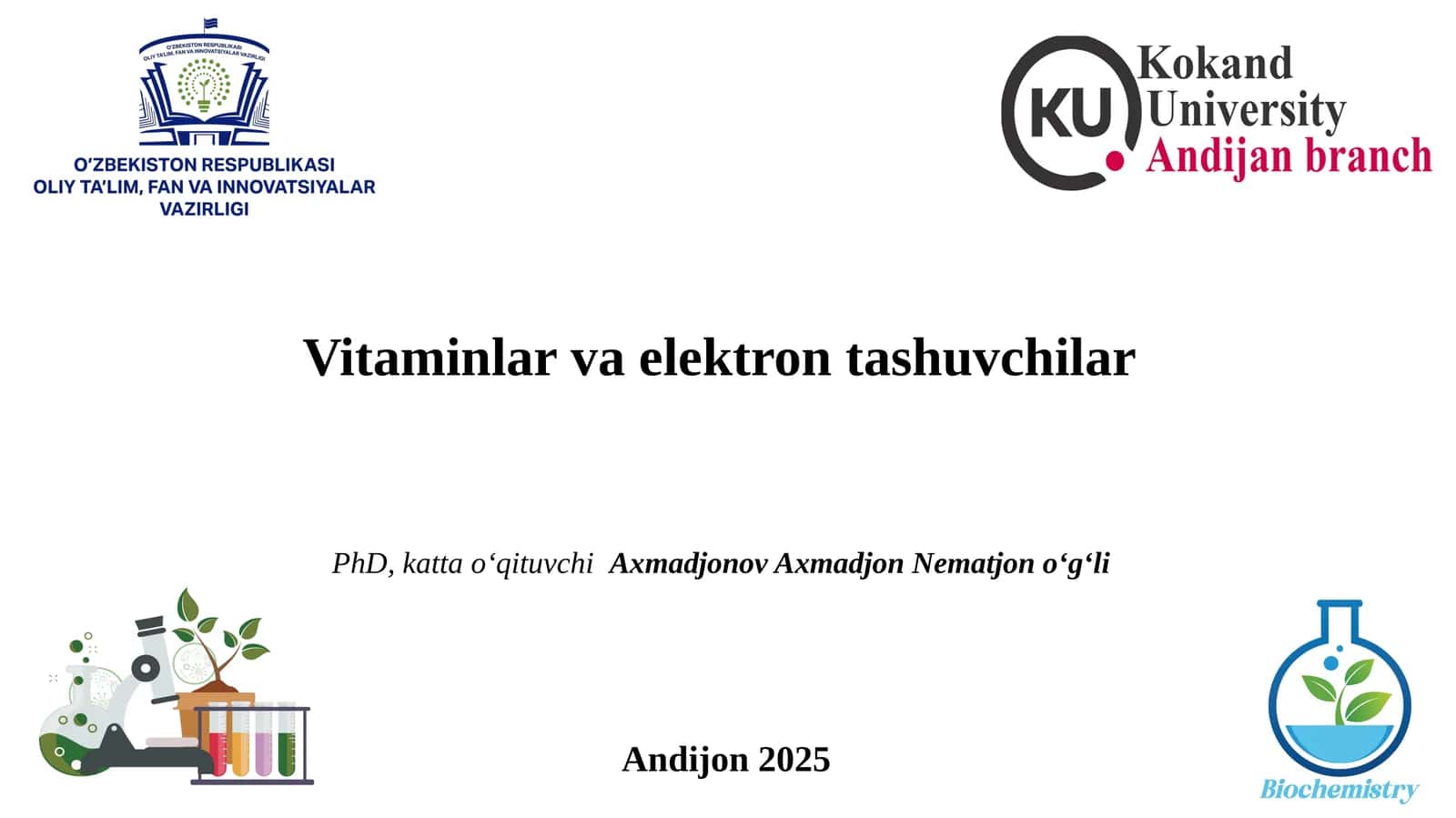 Vitaminlar va elektr tashuvchilar