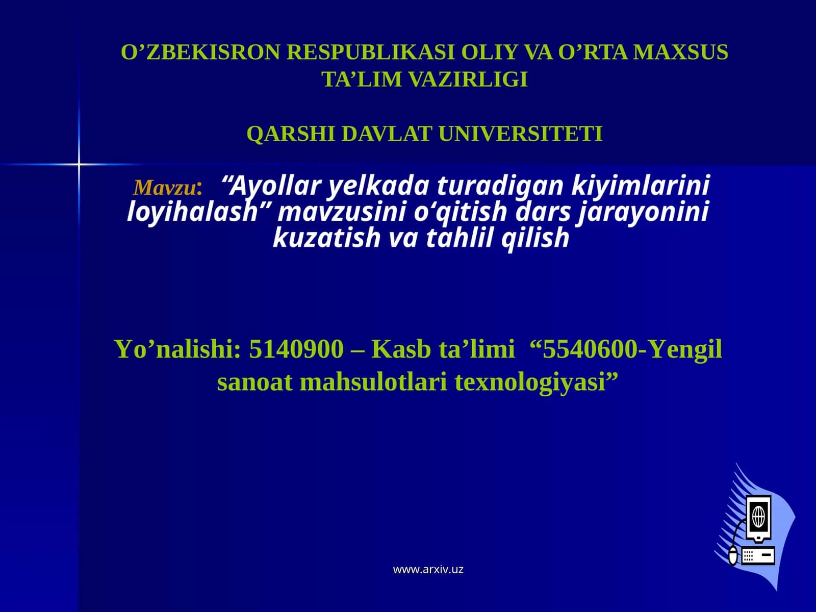 Ayollar yelkada turadigan kiyimlarini loyihalash