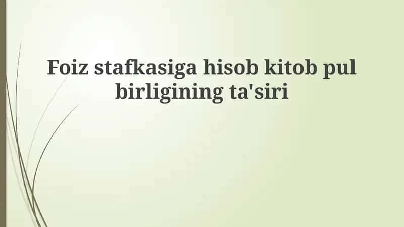 Foiz stavkasiga hisob-kitob
