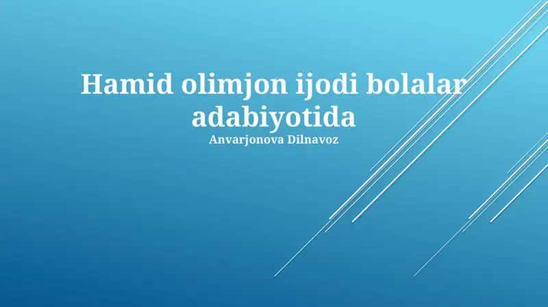 Hamid Olimjon bolalar adabiyotida