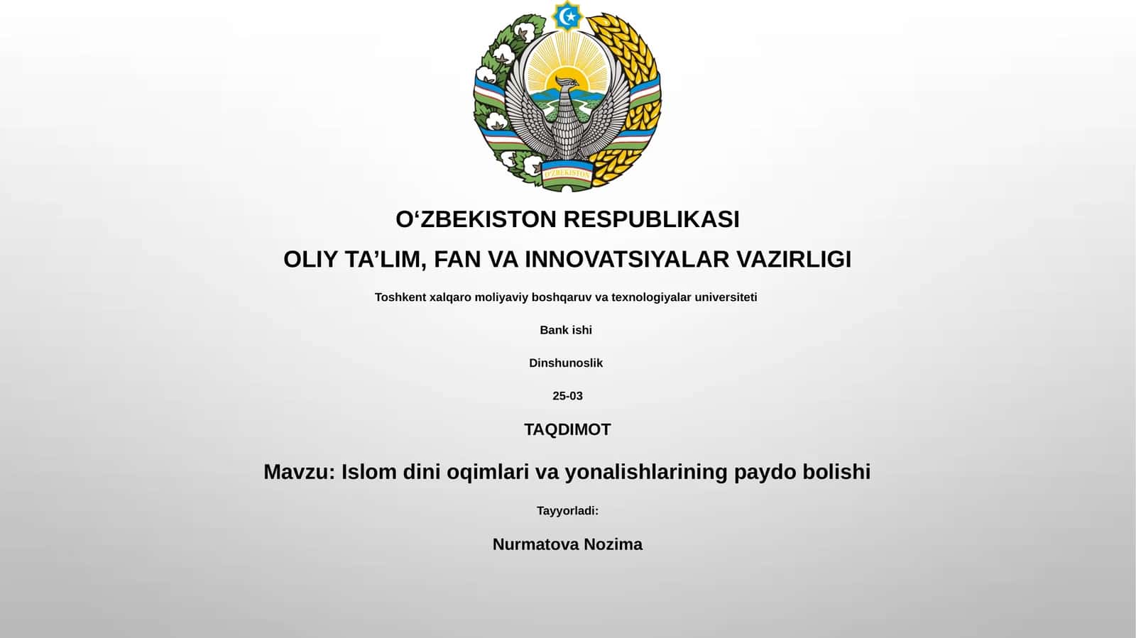 Islom dini oqimlari va yonalishlarining paydo bolishi