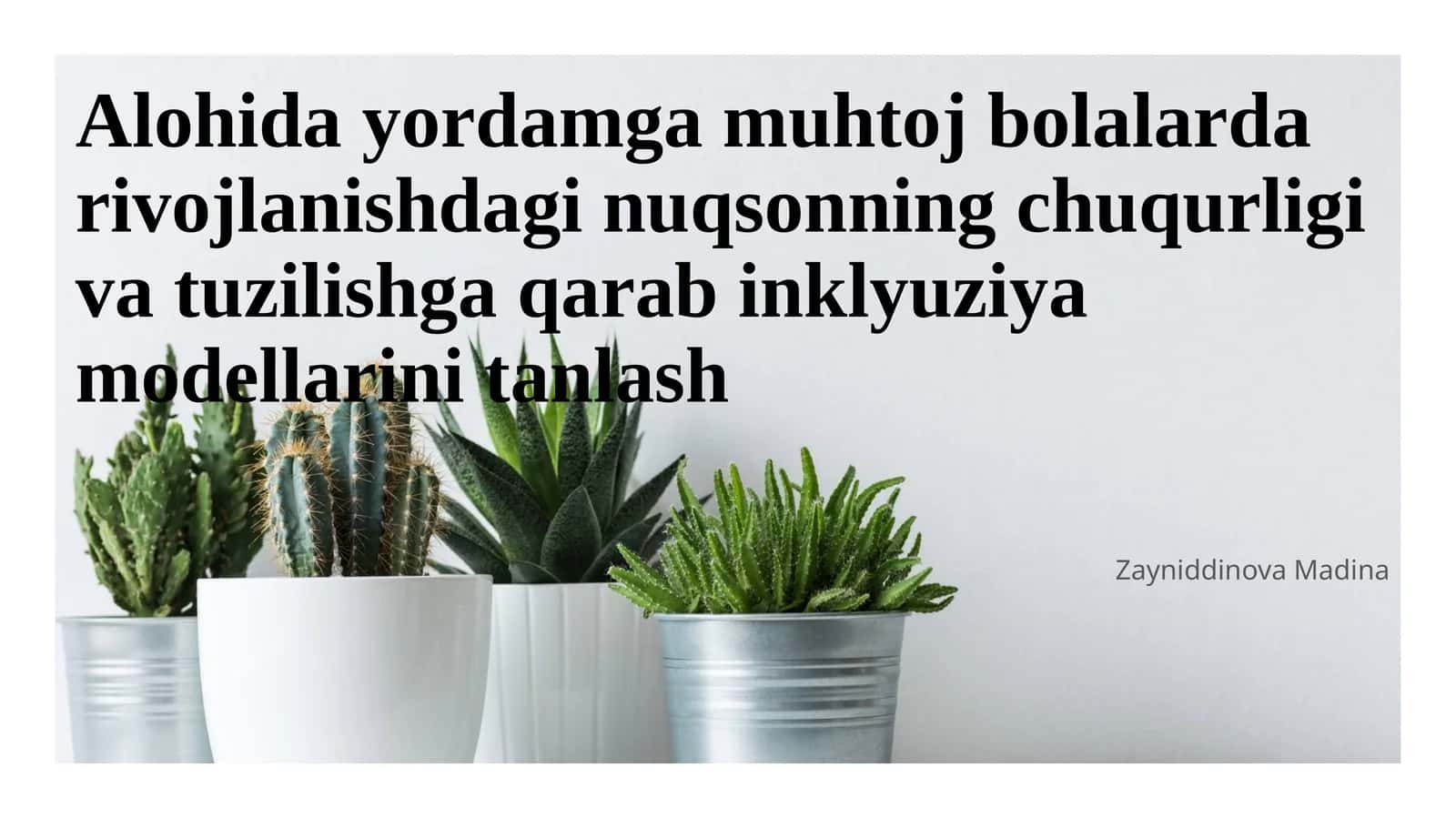 Alohida yordamga muhtoj bolalarda rivojlanishdagi nuqsonning chuqurligi va tuzilishga qarab inklyuziya modellarini tanlash