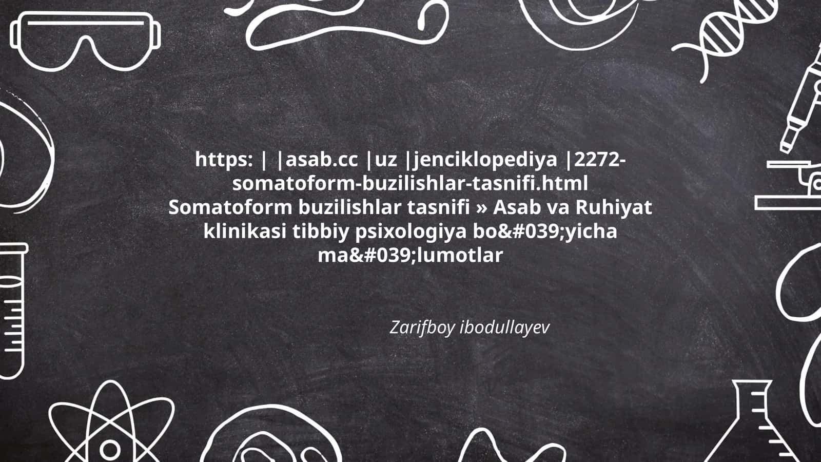 Somatoform buzilishlar tasnifi