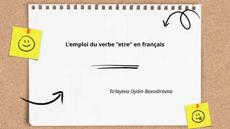 L'emploi du verbe "etre" en français
