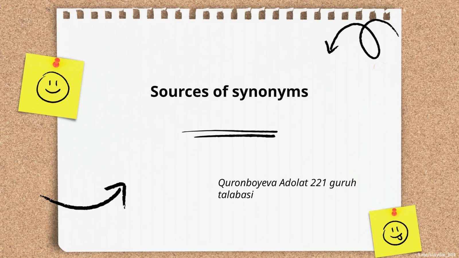 Sources of synonyms