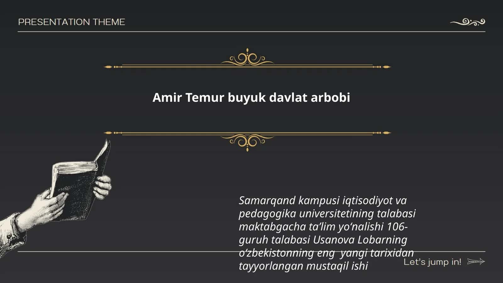 Amir Temur buyuk davlat arbobi