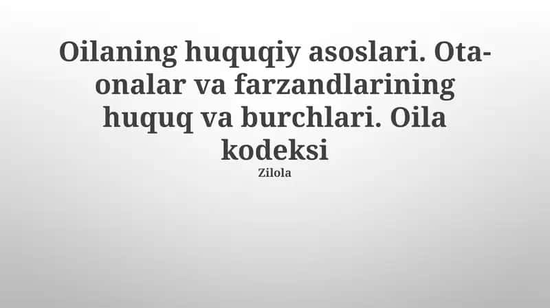 Oila kodeksi