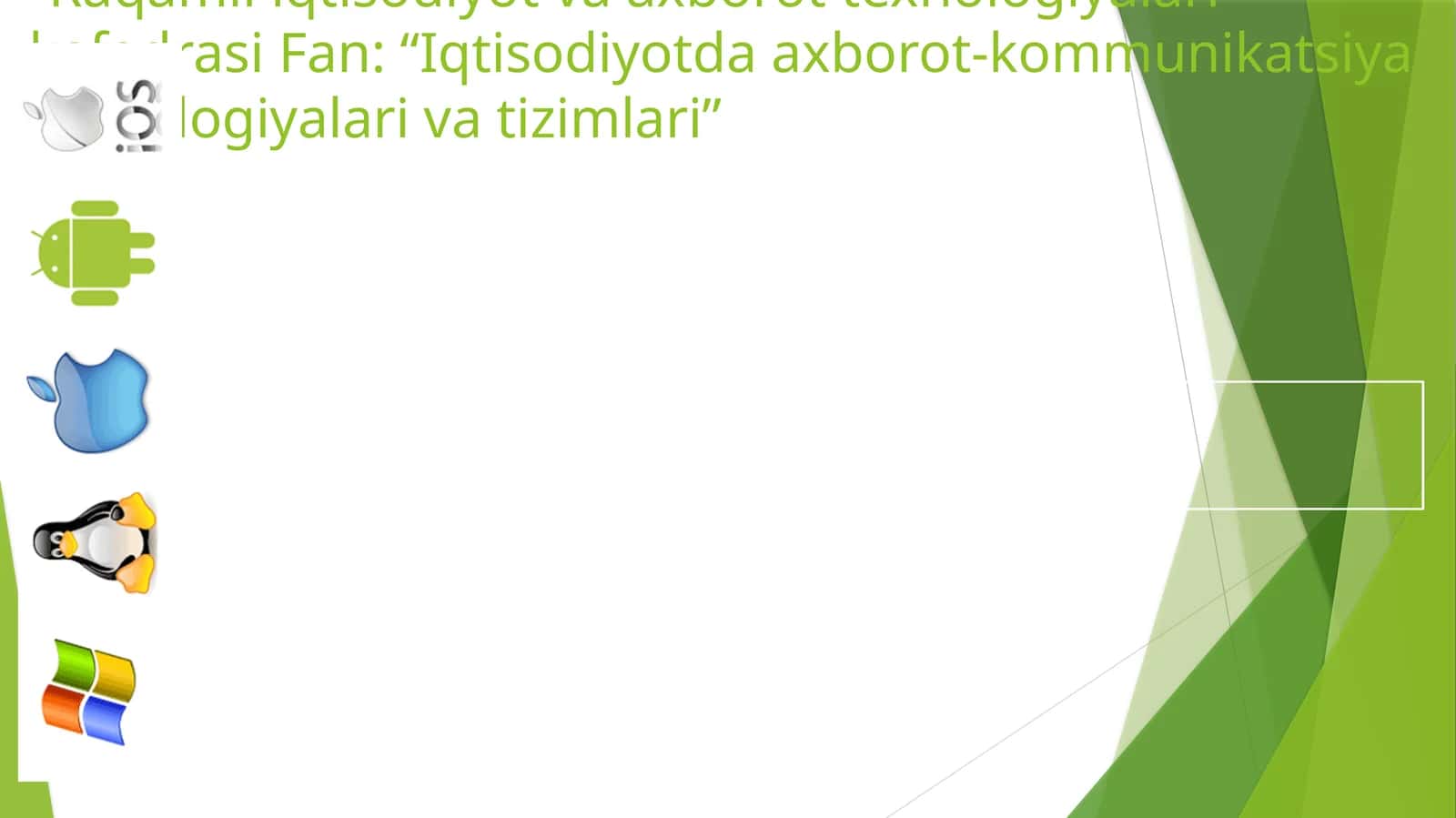 4-MA`RUZA. DASTURIY TA’MINOT VA UNING RIVOJLANISH TENDENSIYALARI