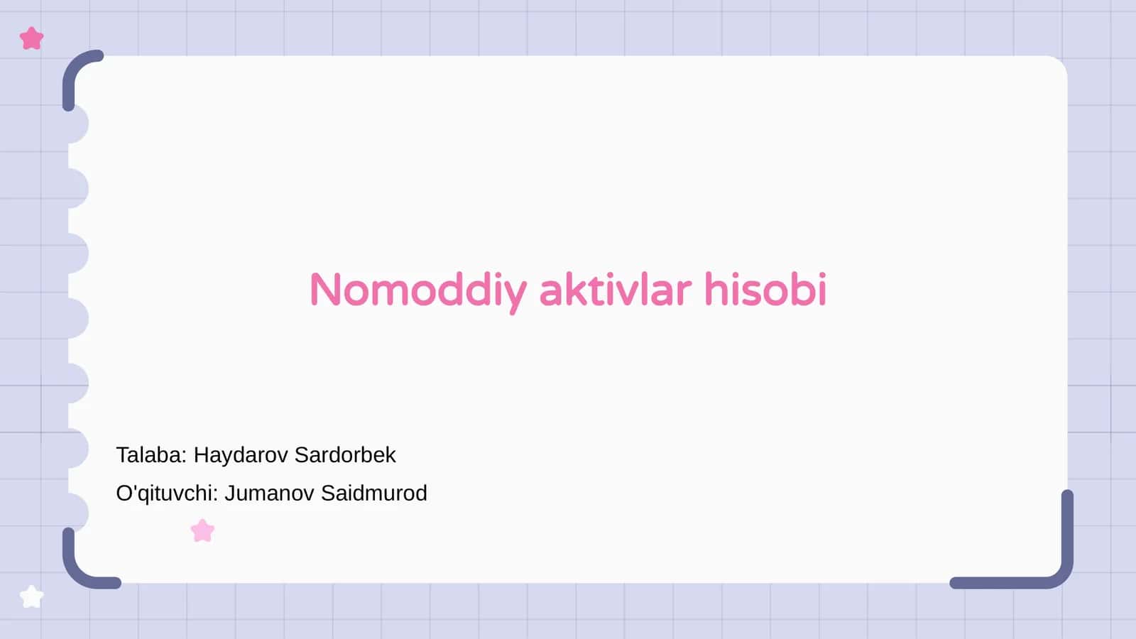 Nomoddiy aktivlar hisobi