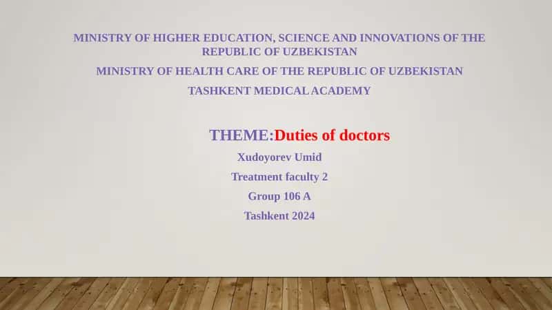 Duties of doctors
