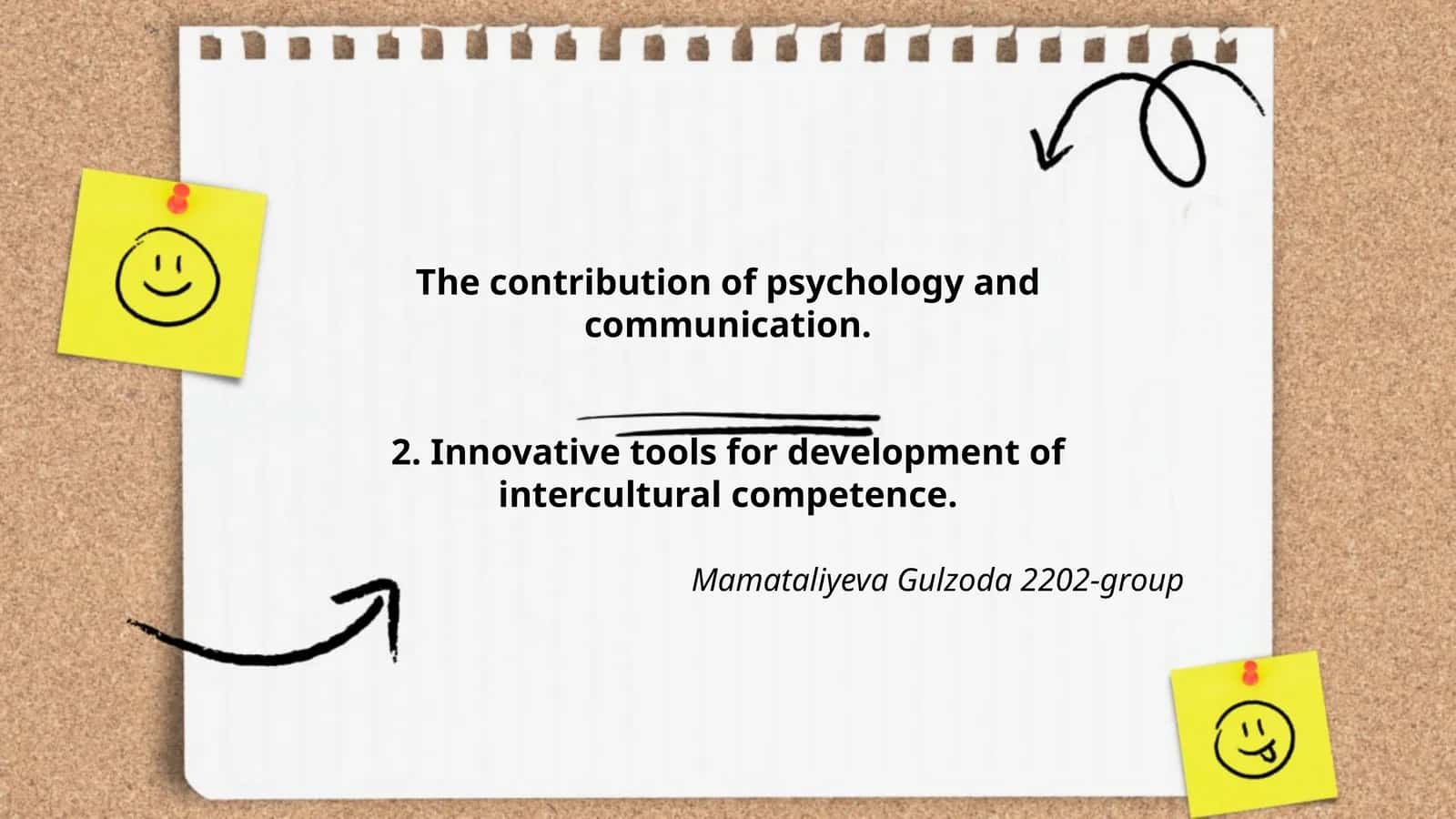 Plan: Psychological foundations of intercultural competence