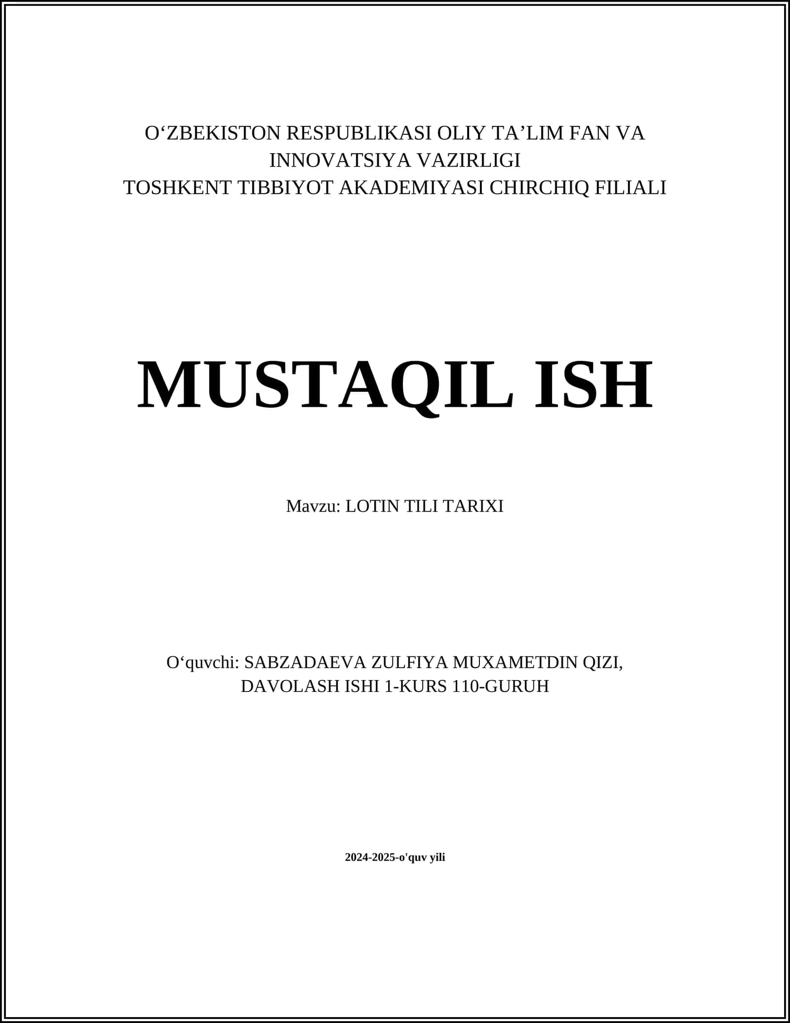 LOTIN TILI TARIXI