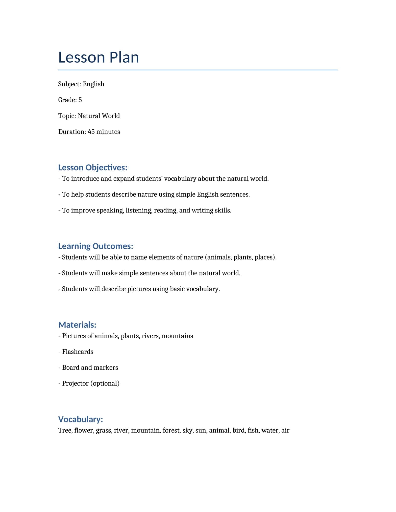Lesson Plan