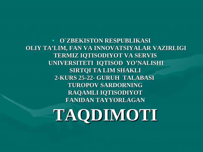 Elektron to‘lov tizimlari