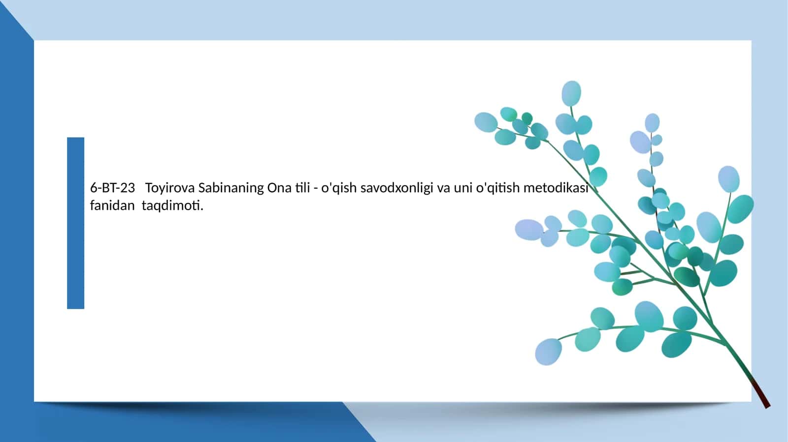 Sabinaning Ona tili - o'qish savodxonligi va uni o'qitish metodikasi