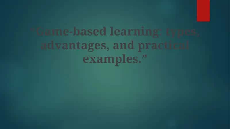 Game-Based Learning