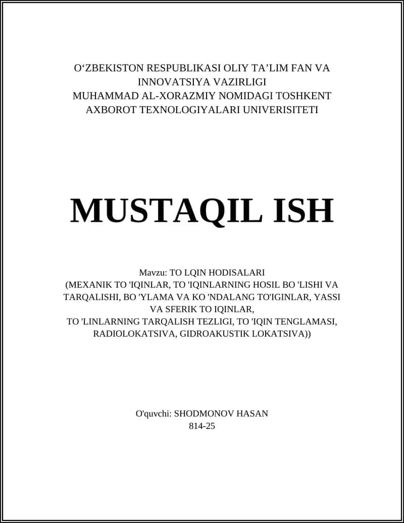 TO'LQIN HODISALARI