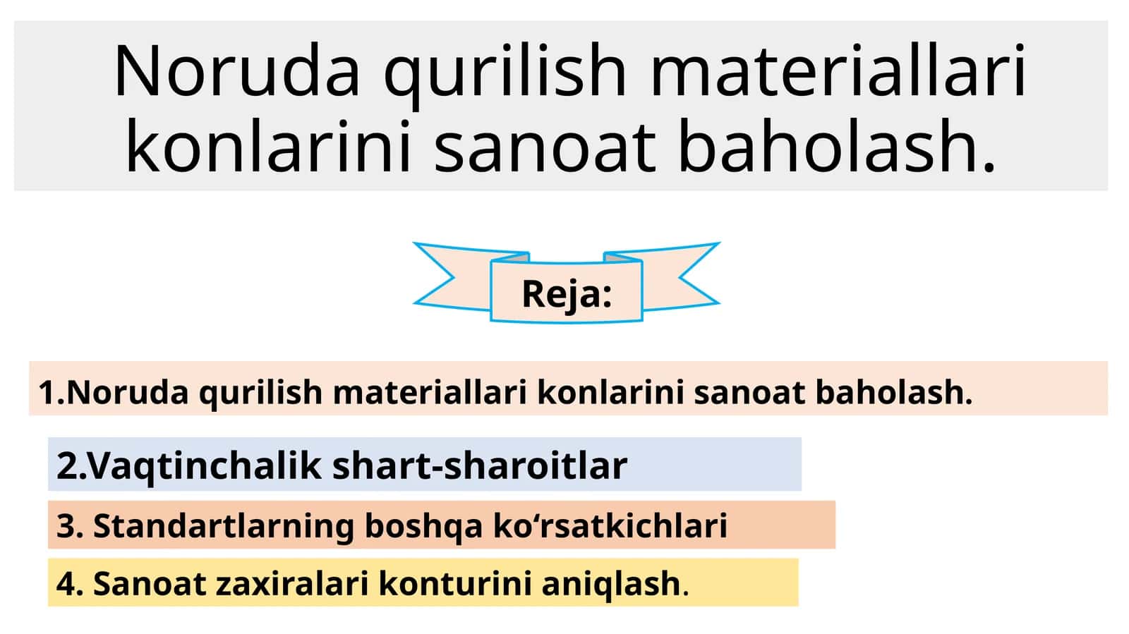 Noruda qurilish materiallari konlari sanoat baholash