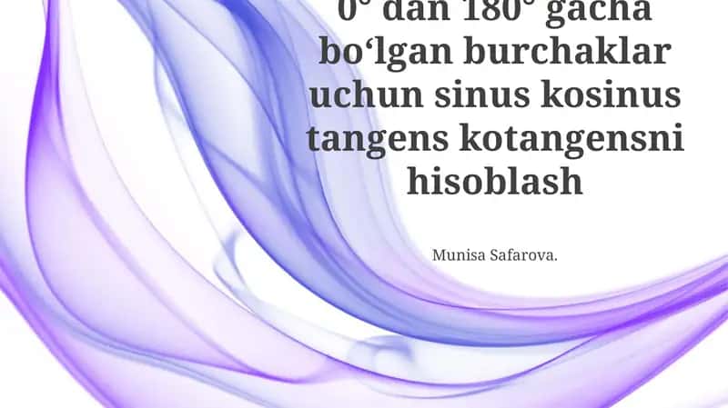 Sinus, Kosinus, Tangens va Kotangensni hisoblash