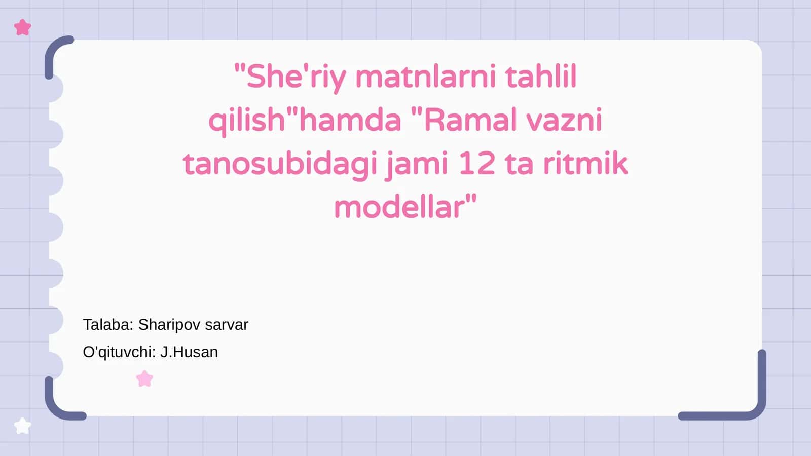 Ramal vazni tanosubidagi jami 12 ta ritmik modellar