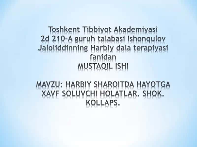 Umumiy og'ir holati