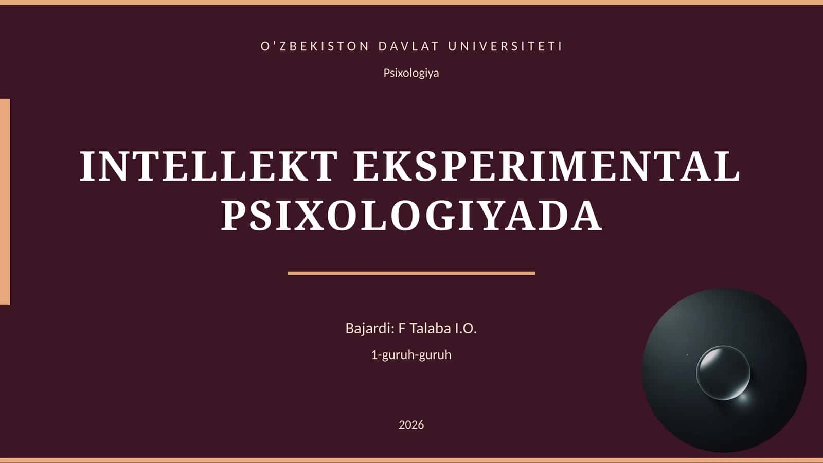 INTELLEKT EKSPERIMENTAL PSIXOLOGIYADA