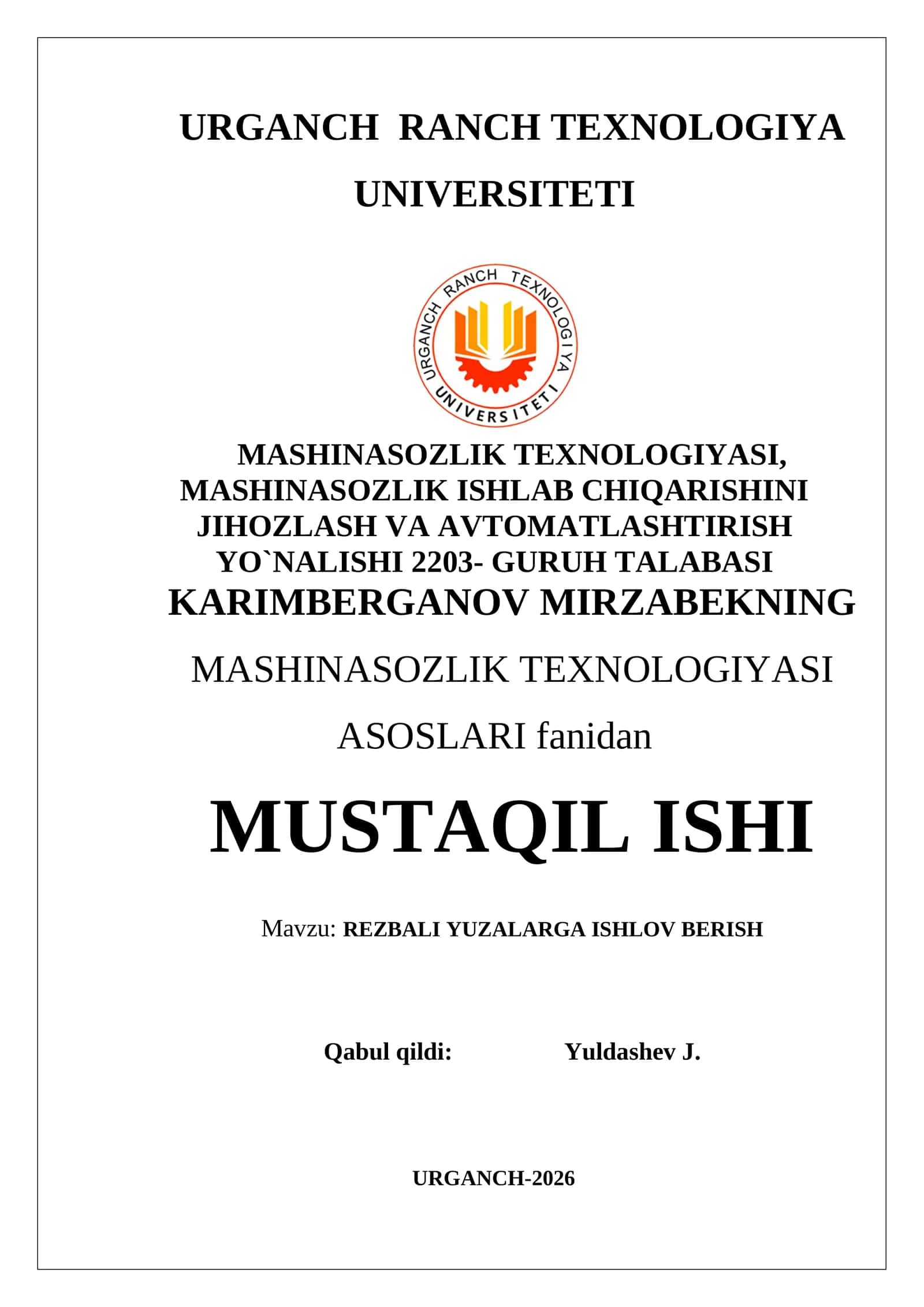 REZBALI YUZALARGA ISHLOV BERISH