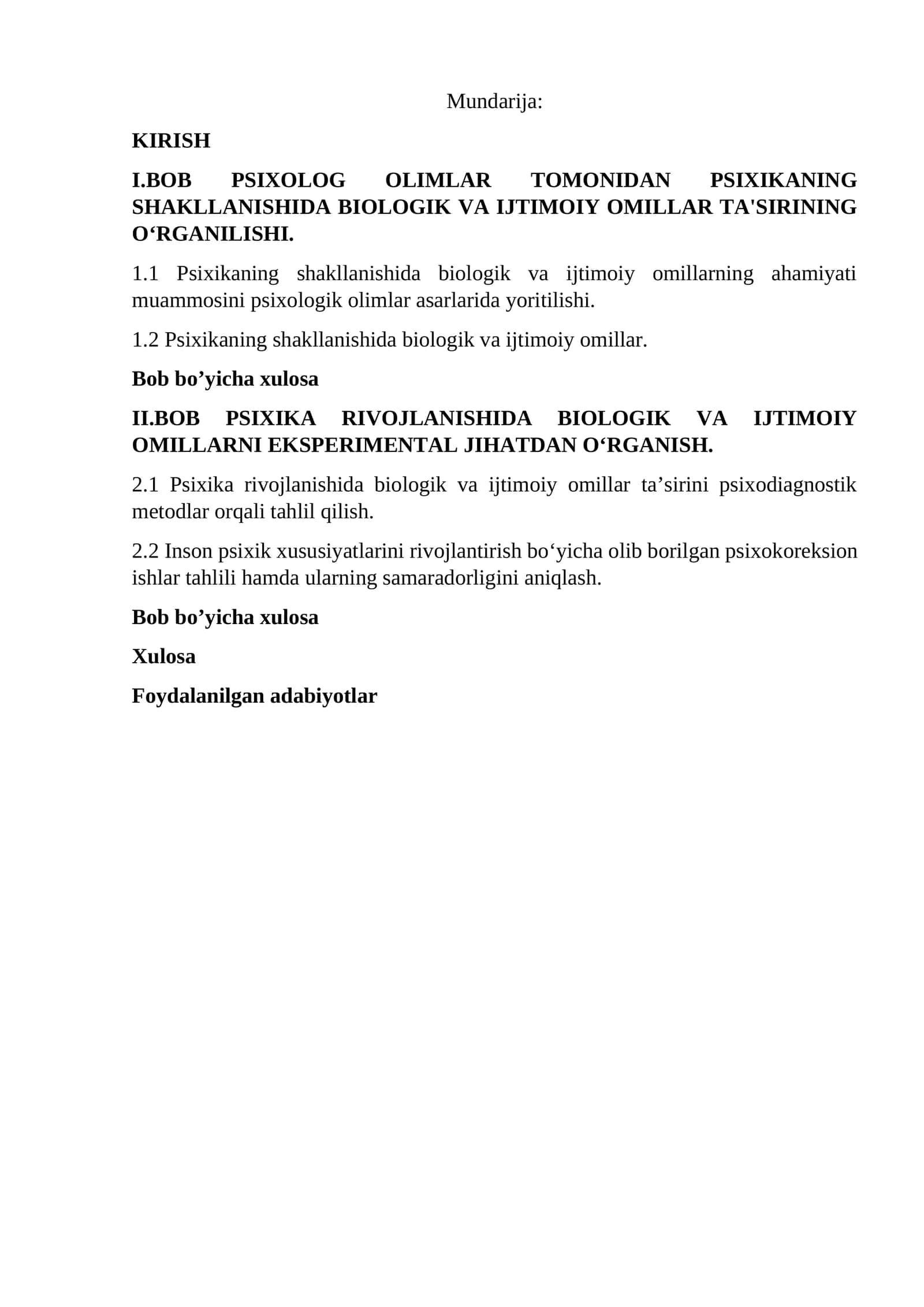 PSIXOLOG OLIMLAR TOMONIDAN PSIXIKANING SHAKLLANISHIDA BIOLOGIK VA IJTIMOIY OMILLAR TA'SIRINING OʻRGANILISHI