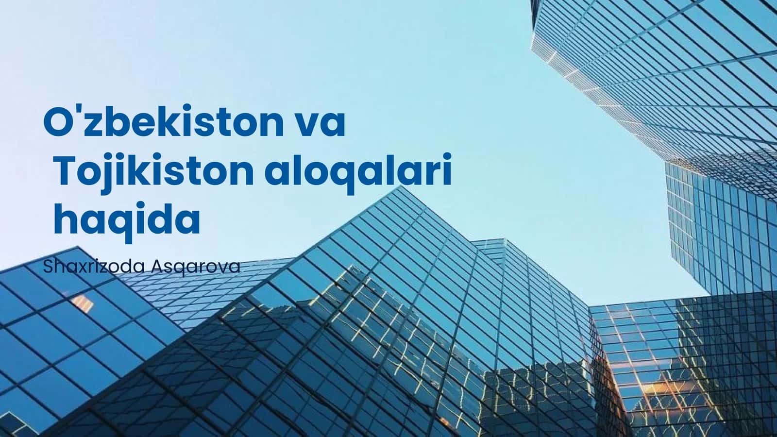 O'zbekiston va Tojikiston munosabatlari