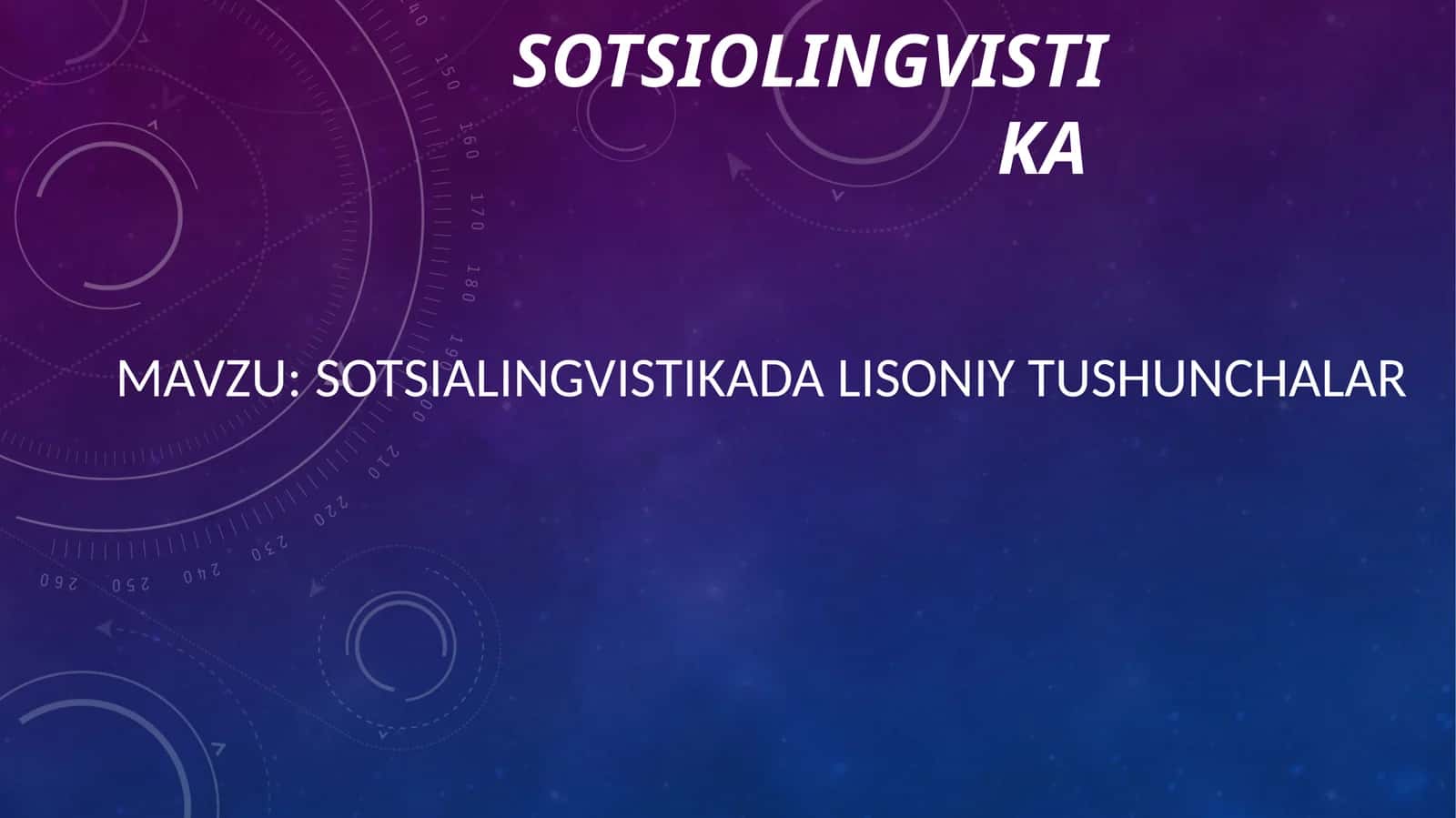 Sotsiolingvistikada lisoniy tushunchalar