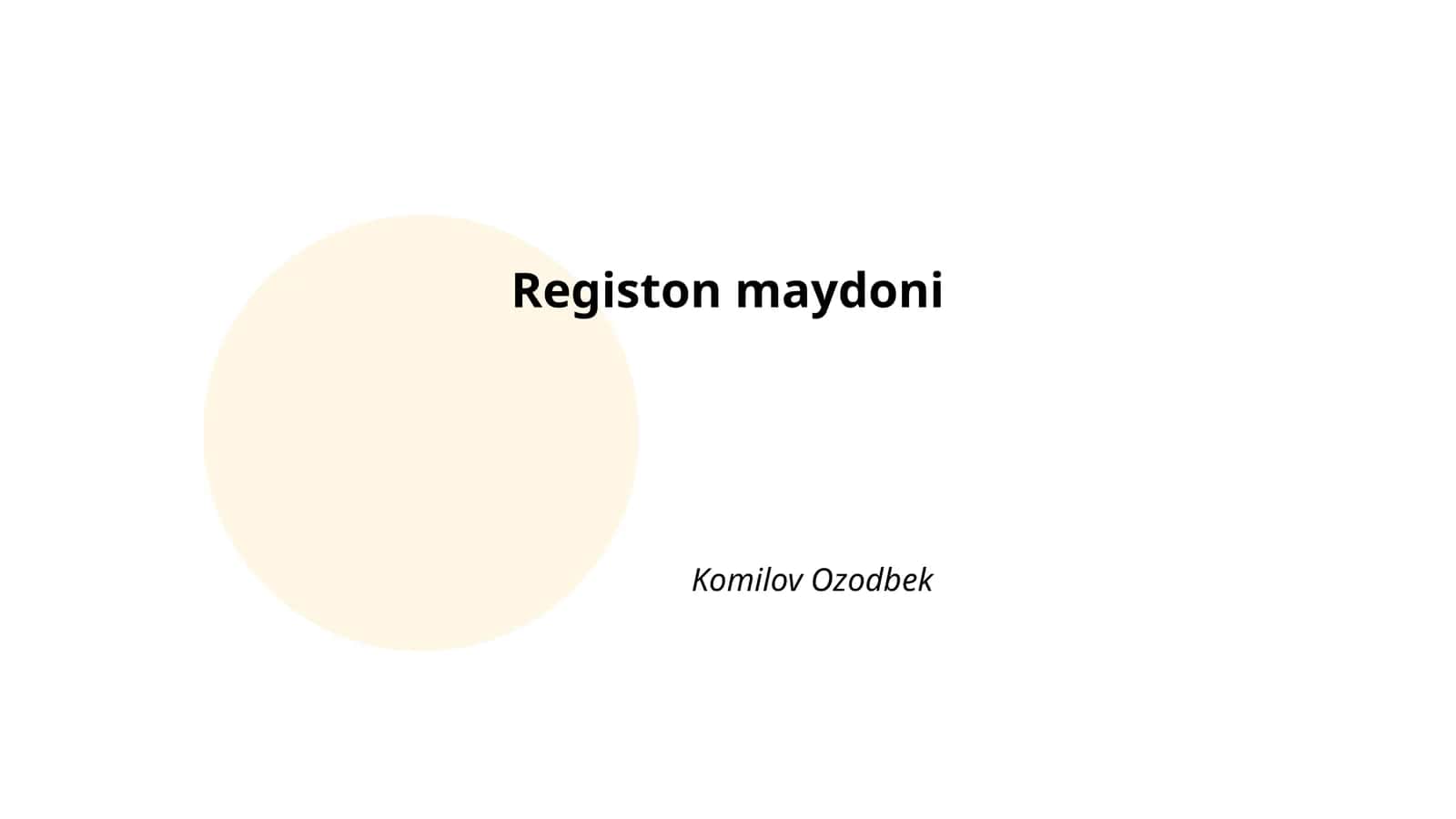 Registon maydoni