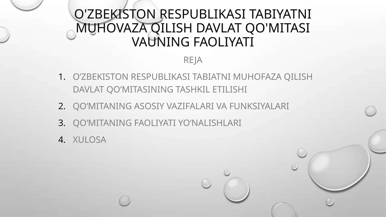 O‘zbekiston Respublikasi Tabiatni Muhofaza Qilish Davlat Qo‘mitasining tashkil etilishi va vazifalari