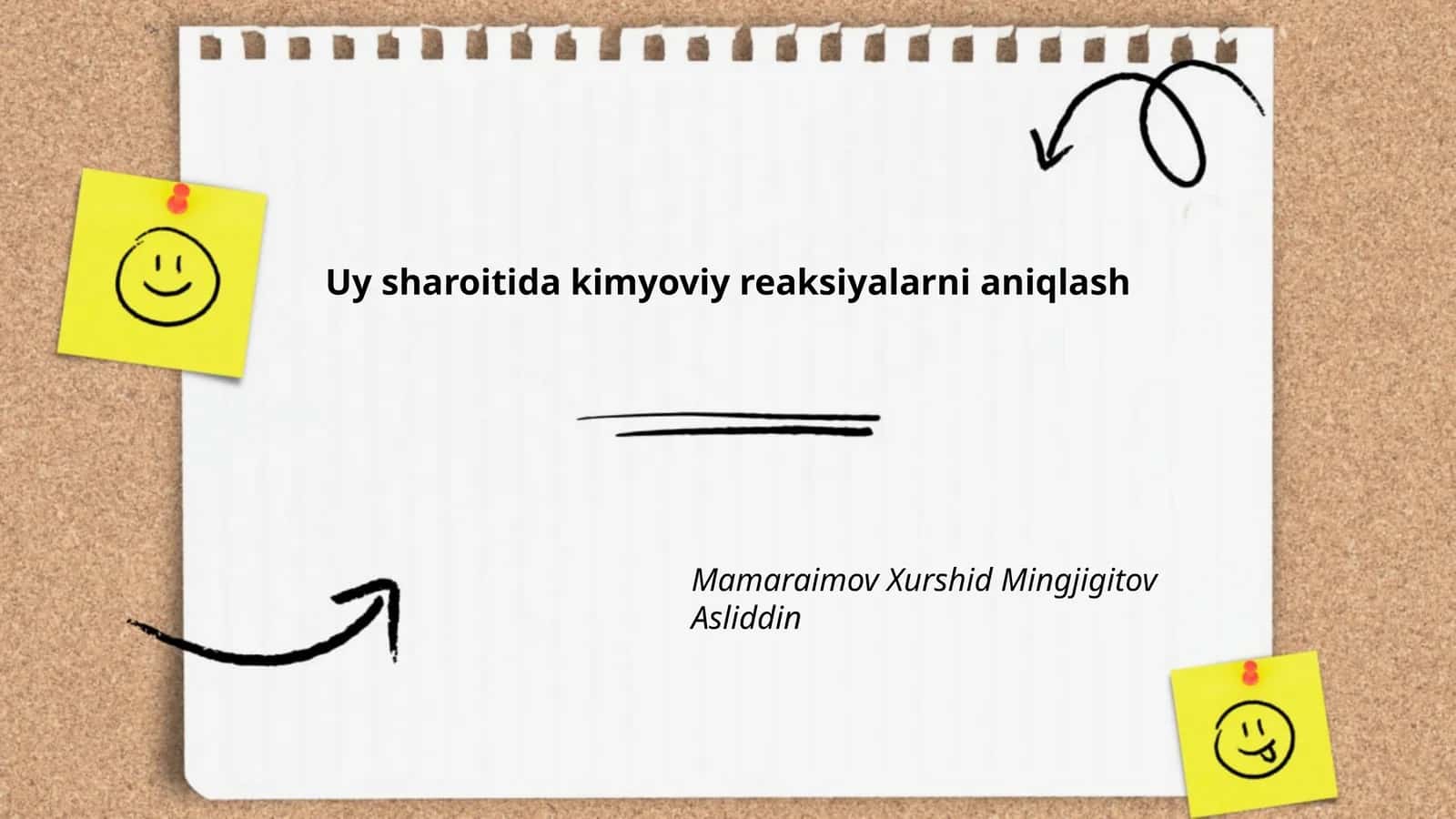 Uy sharoitida kimyoviy reaksiyalarni aniqlash