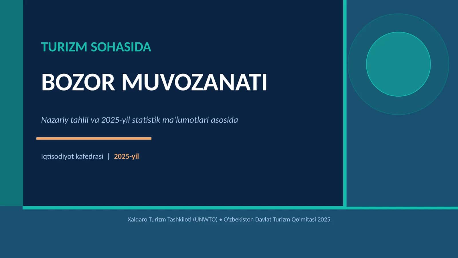 Turizm Sohasida Bozor Muvozanati: Nazariy asoslar