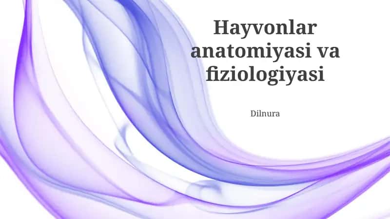 Hayvonlar anatomiyasi va fiziologiyasi