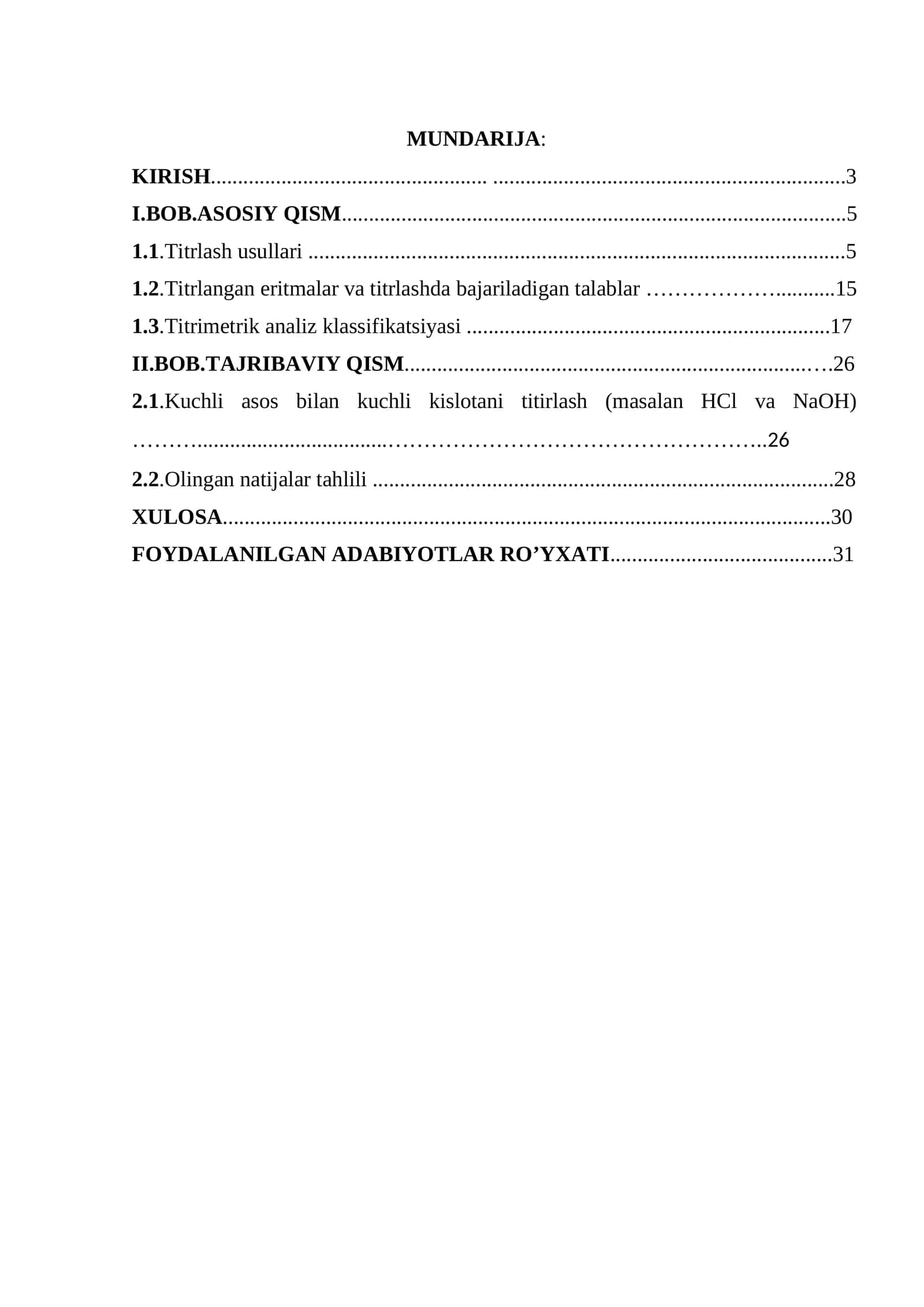 Titrlash usullari