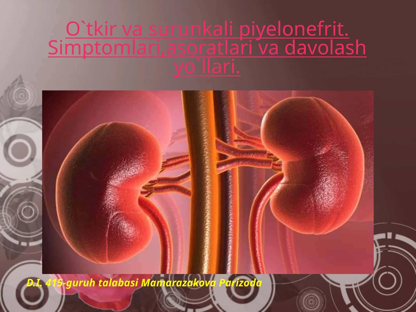 O`tkir va surunkali pielonefrit