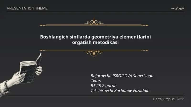 Boshlangich sinflarda geometriya elementlarini orgatish metodikasi