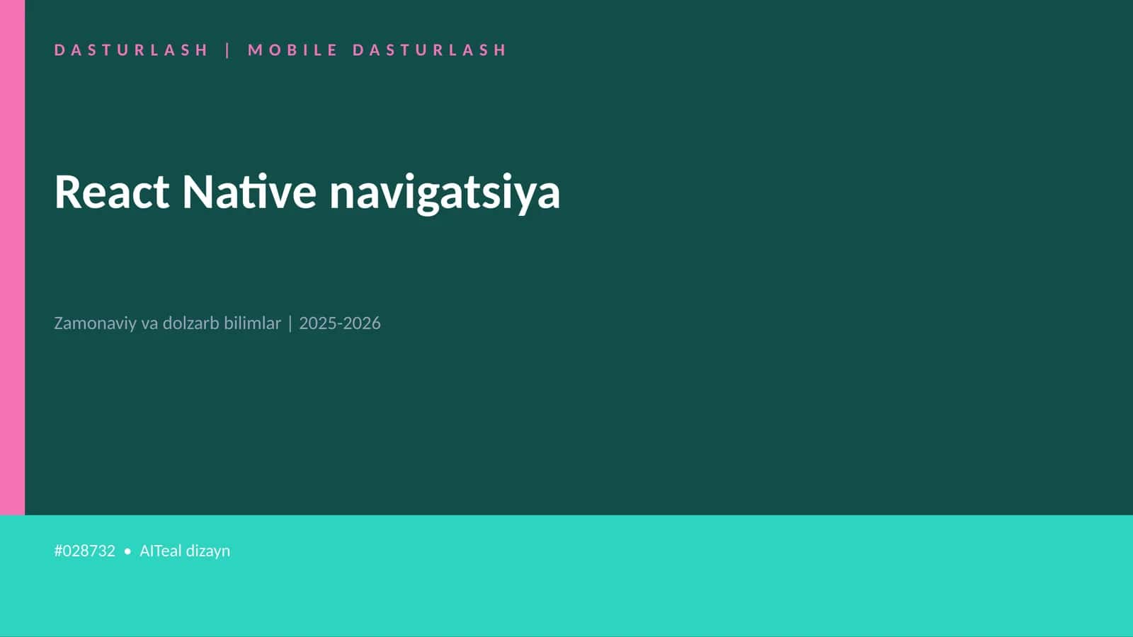 React Native navigatsiya