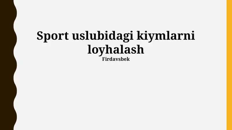 Sport kiyimlari dizayni