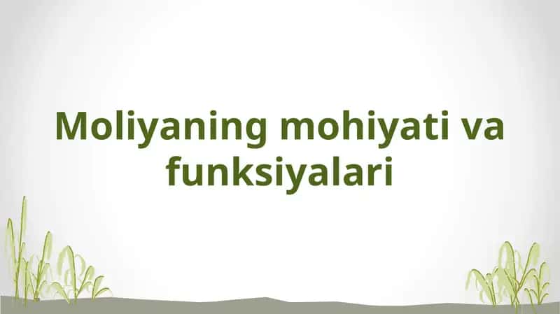 Moliyaning mohiyati va funksiyalari