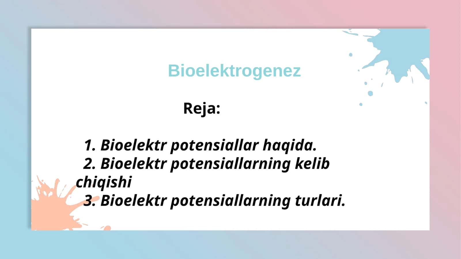Bioelektrogenez