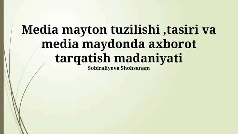 Ommaviy axborot vositalari tuzilishi